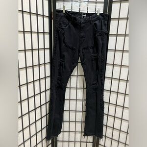 ROCKSTAR ORIGINAL Black Distressed STACKED Skinny Jeans MEN SIZE 34